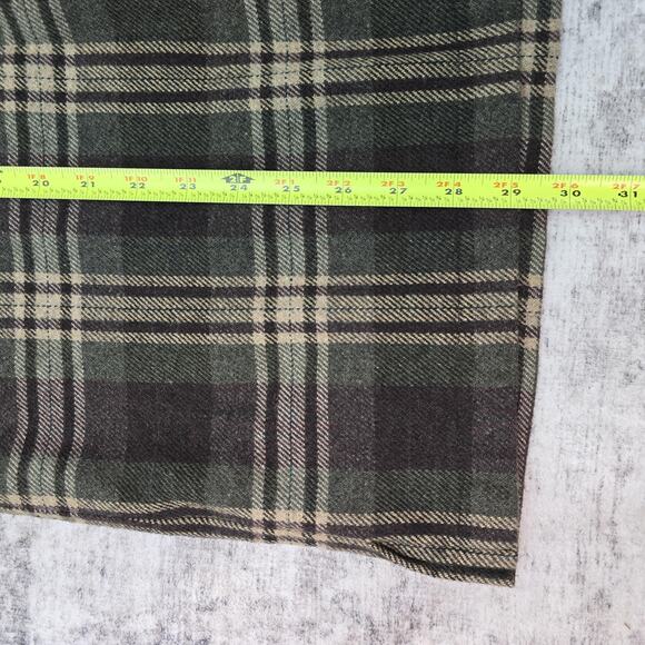 Evan-Picone Shirt Jacket Shacket Womens Medium Plaid Wool Elbow Patch Flannel - Picture 6 of 8